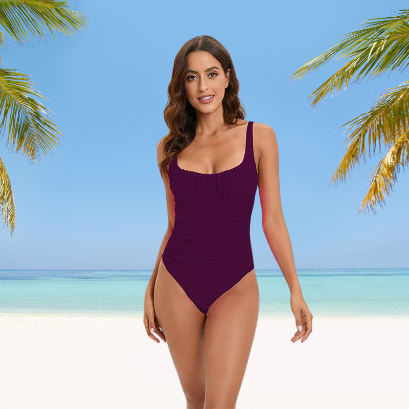 Atmungsaktiver Bella-Tankini mit rot gefüttertem Aufdruck