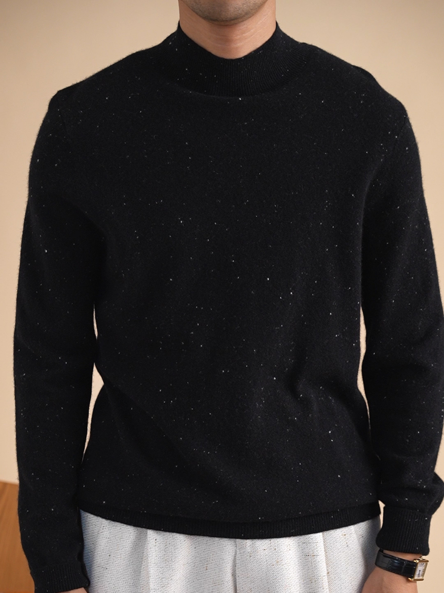 Bellachicha Melange-Mockneck-Pullover aus Wolle