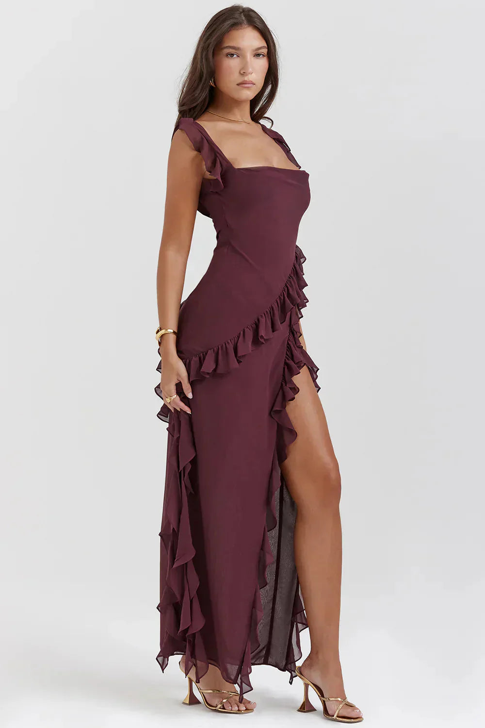 Evelyn - Elegantes Offenes Bein-Kleid