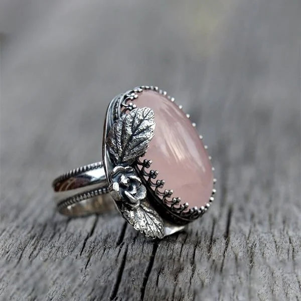 Retro Rose Pink Kristall Ring