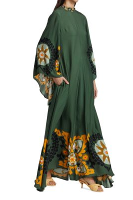 Magnifico Bedrucktes Maxi-Kleid-Grün