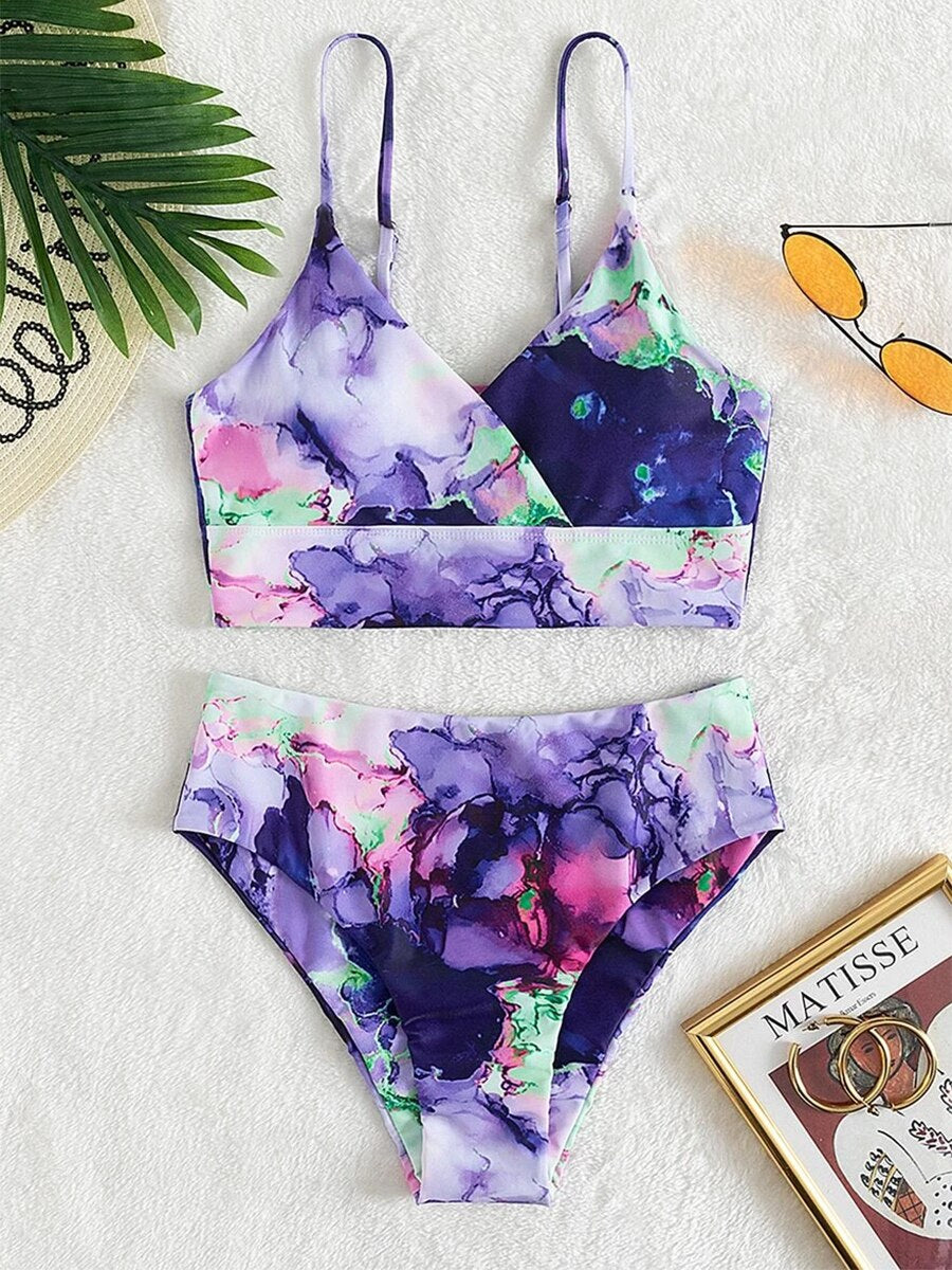 Bella Bikini | Eleganter Bikini mit Marmorprint