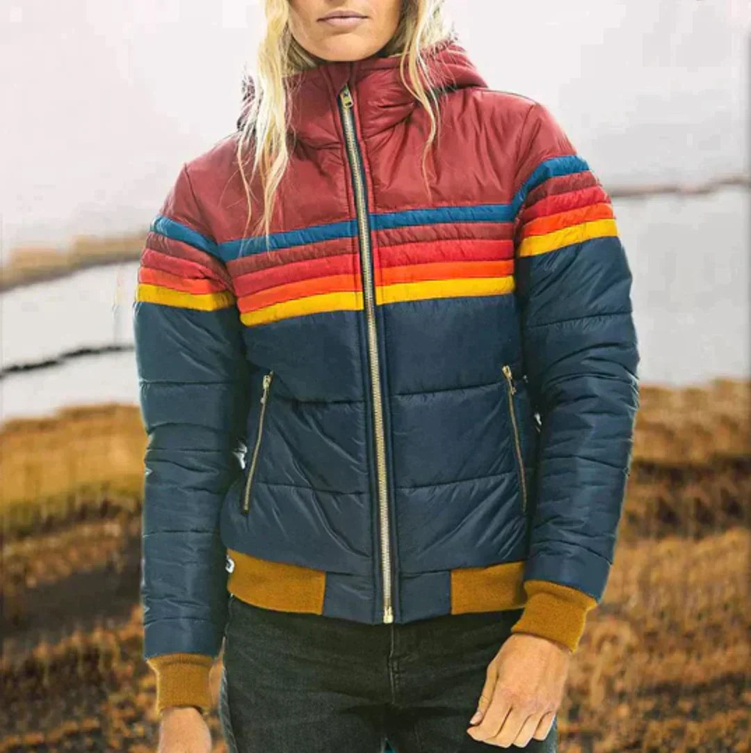 Gwendolyn – regenbogen-winterjacke für damen