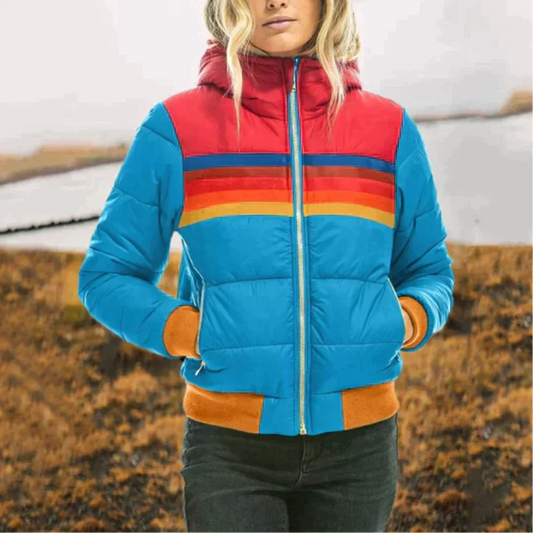 Gwendolyn – regenbogen-winterjacke für damen