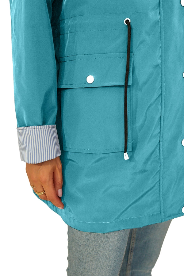 Vythelora | Wasserdichte gestreifte Windbreaker-Regenjacke mit Kapuze