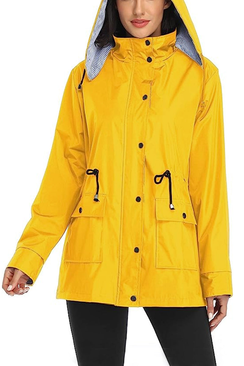 Vythelora | Wasserdichte gestreifte Windbreaker-Regenjacke mit Kapuze