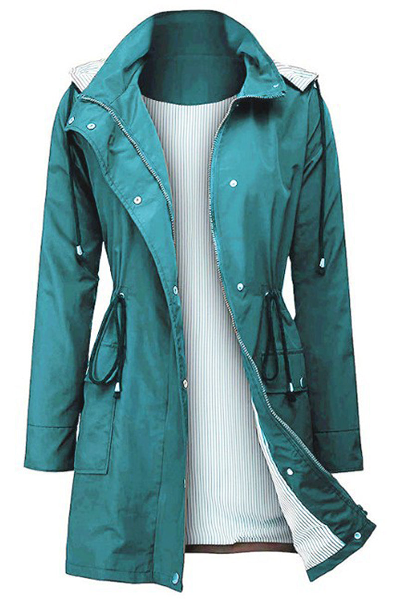 Vythelora | Wasserdichte gestreifte Windbreaker-Regenjacke mit Kapuze