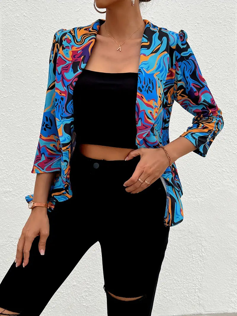 Jacky - Eleganter 3/4-Ärmel Blazer mit Rüschensaum für den Sommer