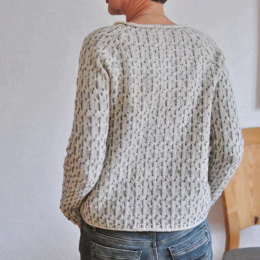 Olyvia - Eleganter grauer Pullover mit Bootsausschnitt