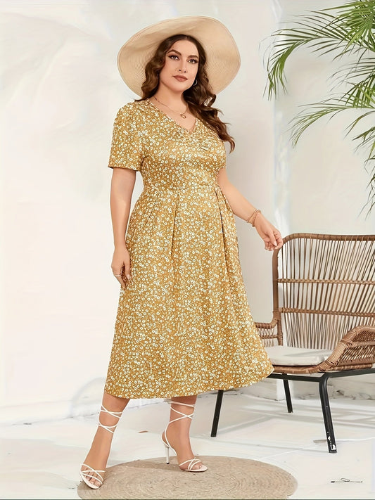 Tanisha - Damen knielanges Sommerkleid midi