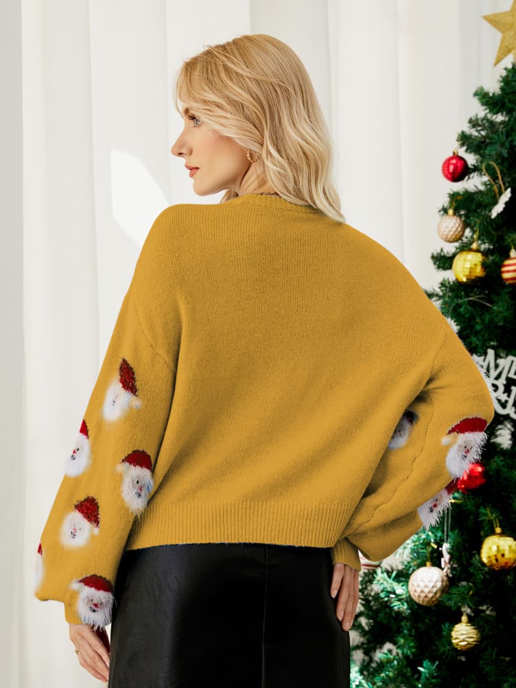 Strickpullover mit Weihnachtsmann-Motiv