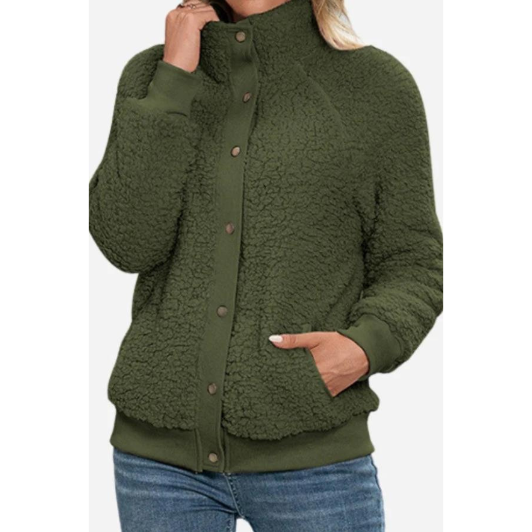 Ankea | Damen Knopf Daunen Jacke | Langarm