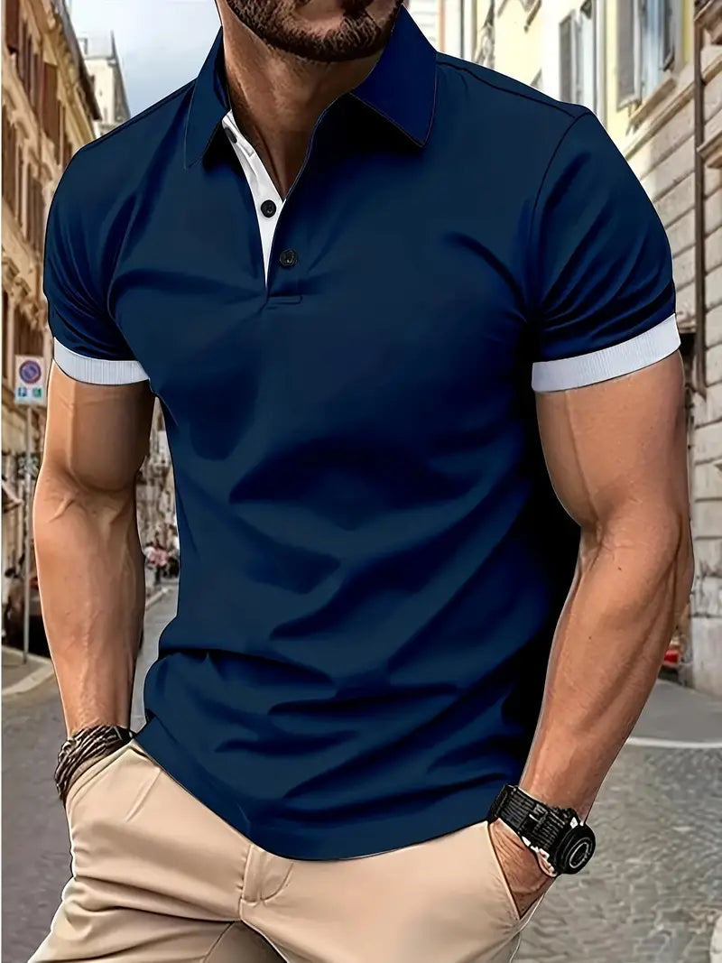 William – lässiges colorblock-shirt für herren