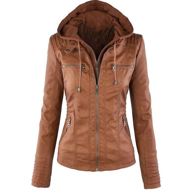 Solide Lederjacke mit Revers