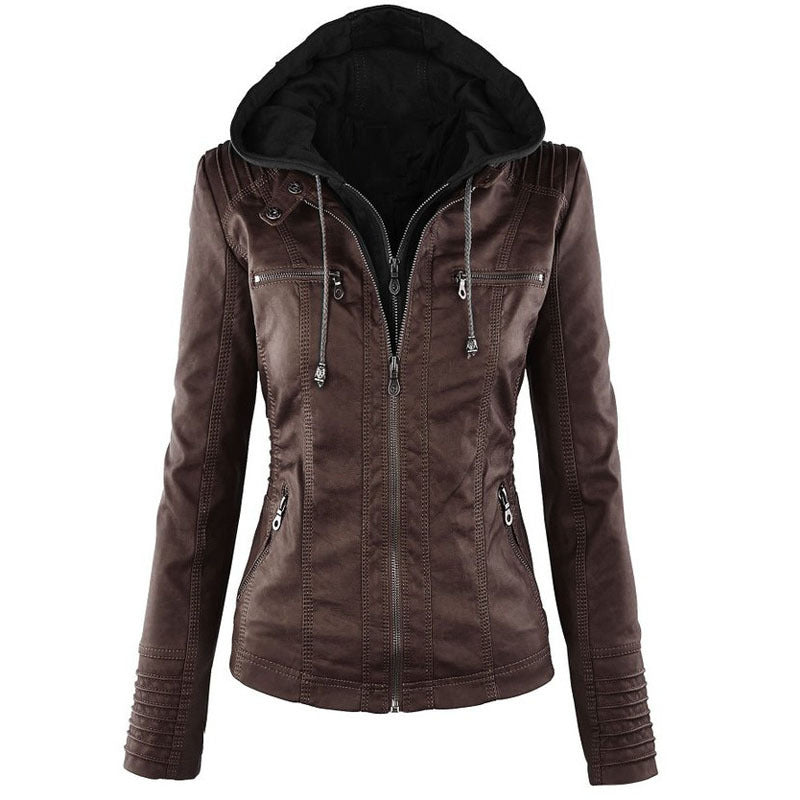 Solide Lederjacke mit Revers