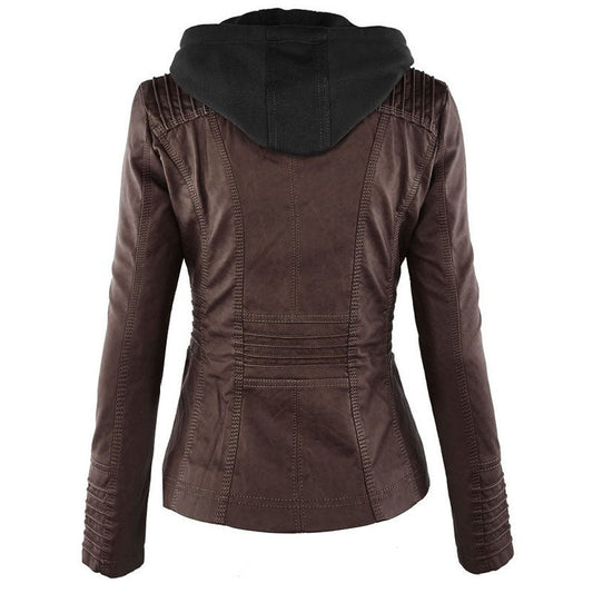 Solide Lederjacke mit Revers