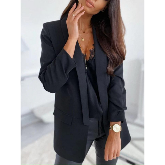 Ursulav | Damen Elegante Lange Blazer | Arbeit