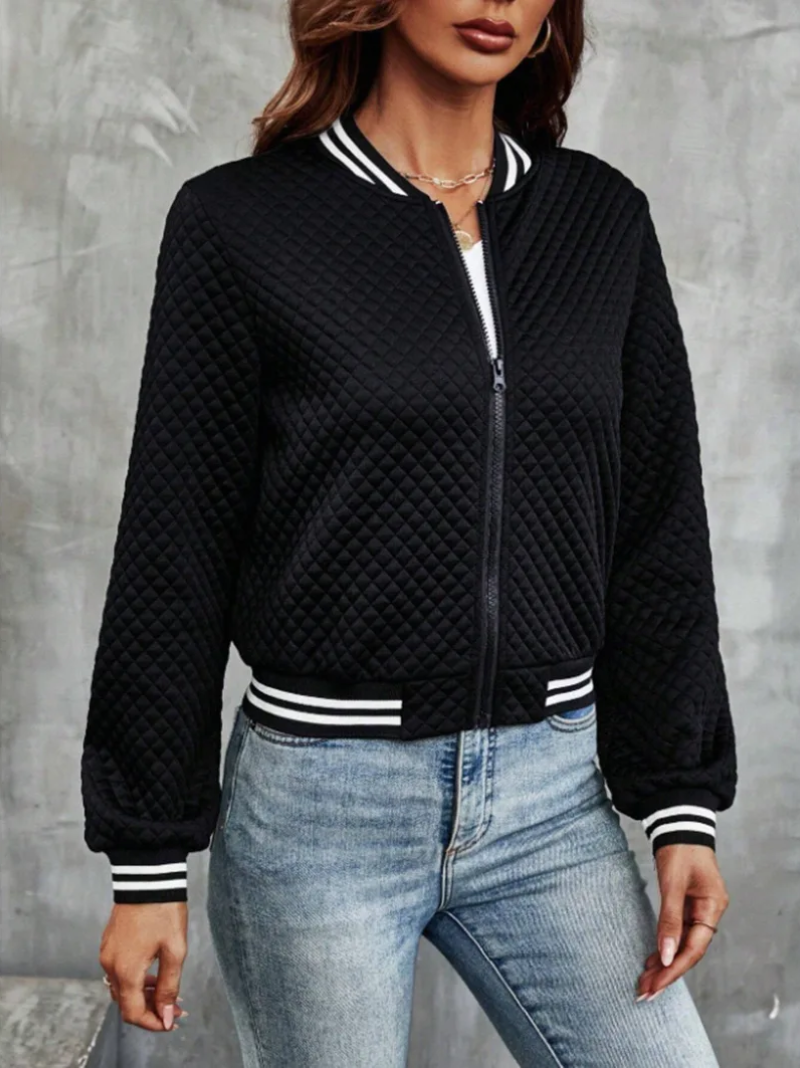 Kozira | Casual Bomberjacke mit leichtem, gestepptem Design und gestreiften Details