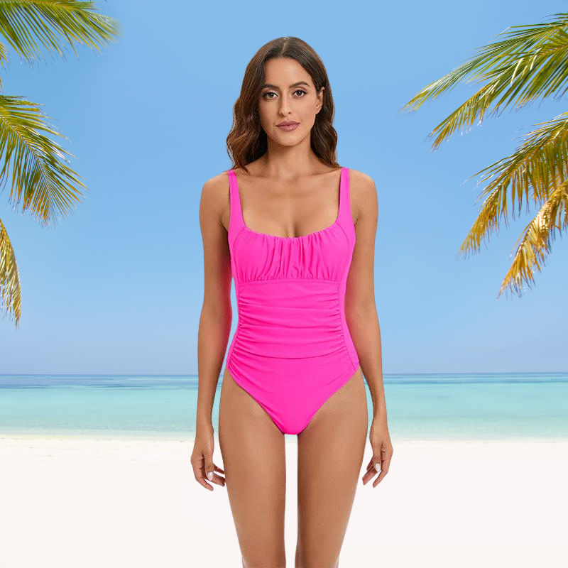 Atmungsaktiver Bella-Tankini mit rot gefüttertem Aufdruck