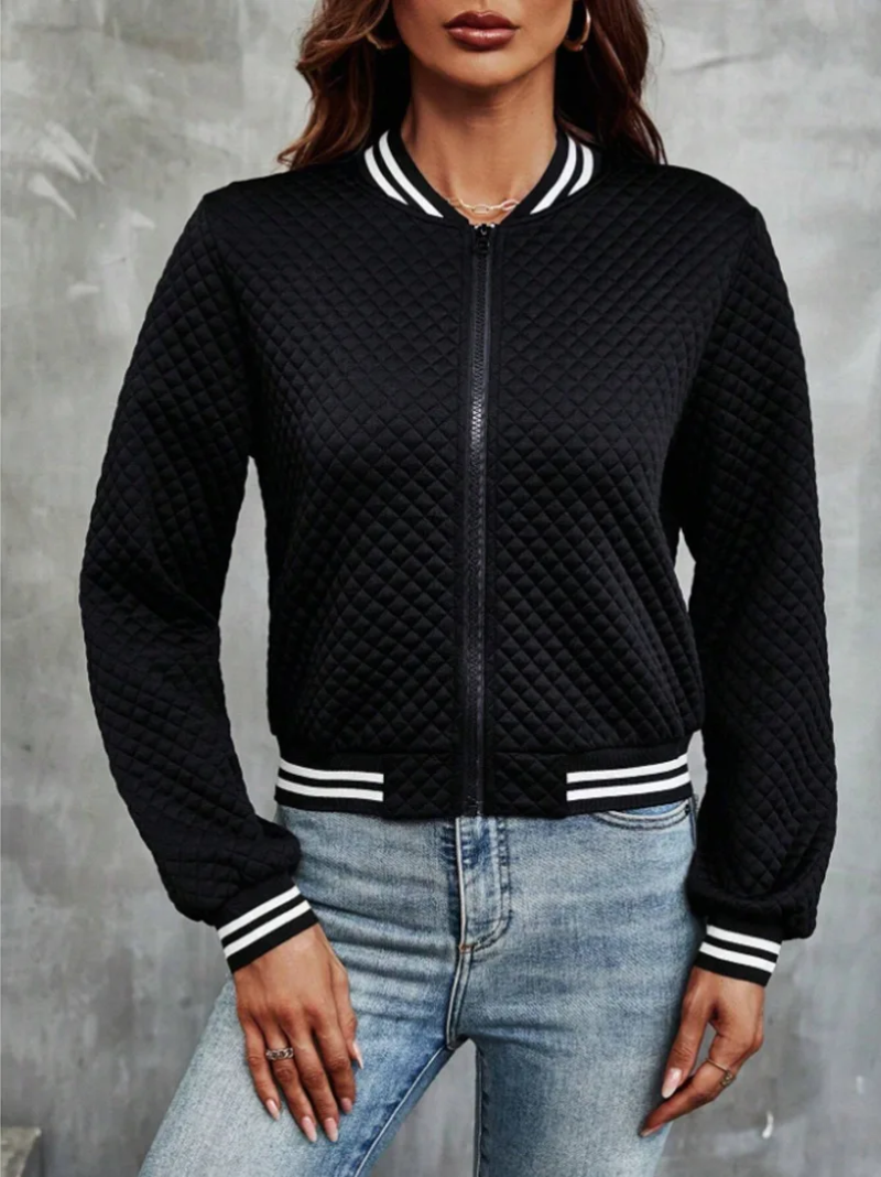 Kozira | Casual Bomberjacke mit leichtem, gestepptem Design und gestreiften Details