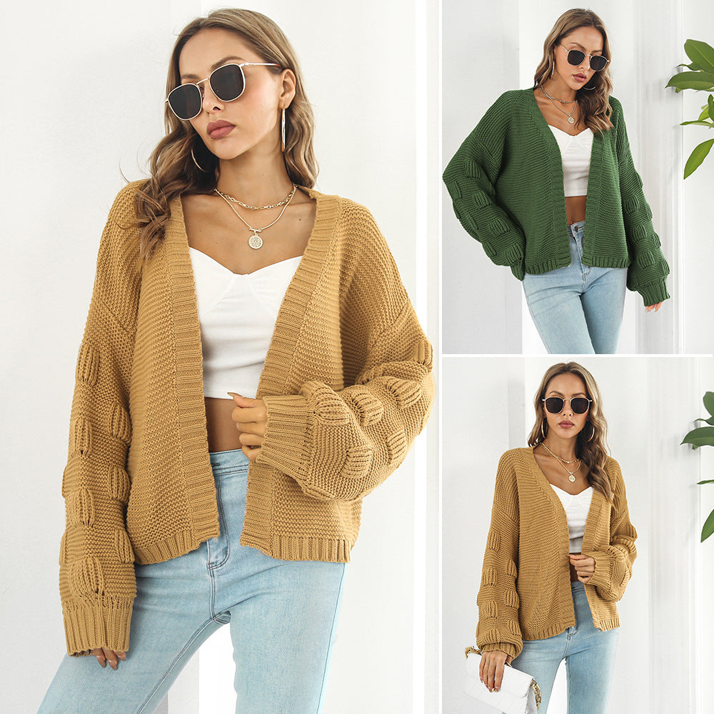 Yunel | Schicke & gemütliche Strickjacke mit Puffärmeln