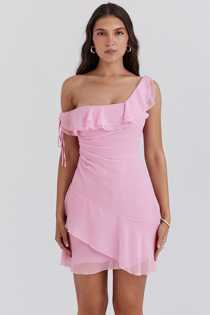 Anissa Off-Shoulder Rüschenshirt Mini-Kleid