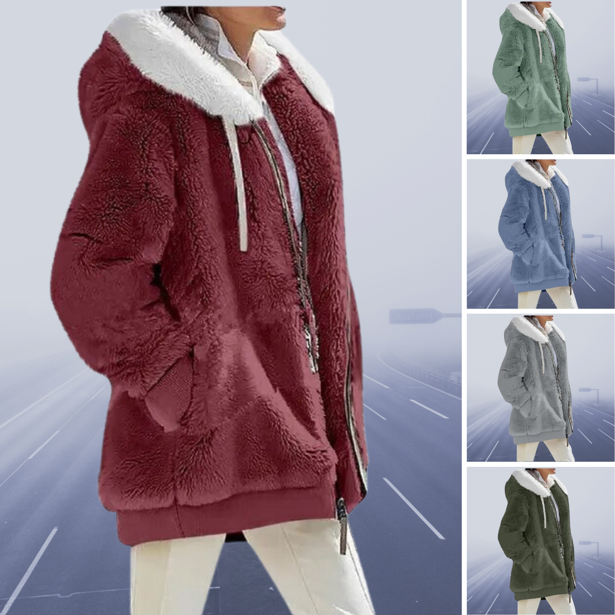 Vladislava | Neu Lässige Fleece-Kapuzenjacke