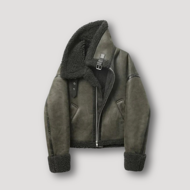 Brynjar | Klassisch Weich Flauschig Shearling Leder Aviator Jacket