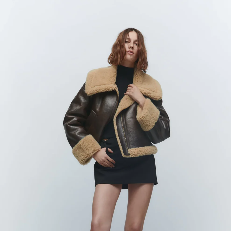 Brynjar | Klassisch Weich Flauschig Shearling Leder Aviator Jacket