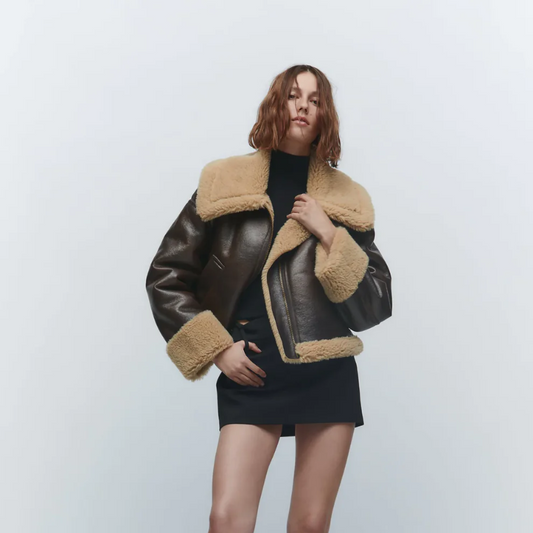 Brynjar | Klassisch Weich Flauschig Shearling Leder Aviator Jacket