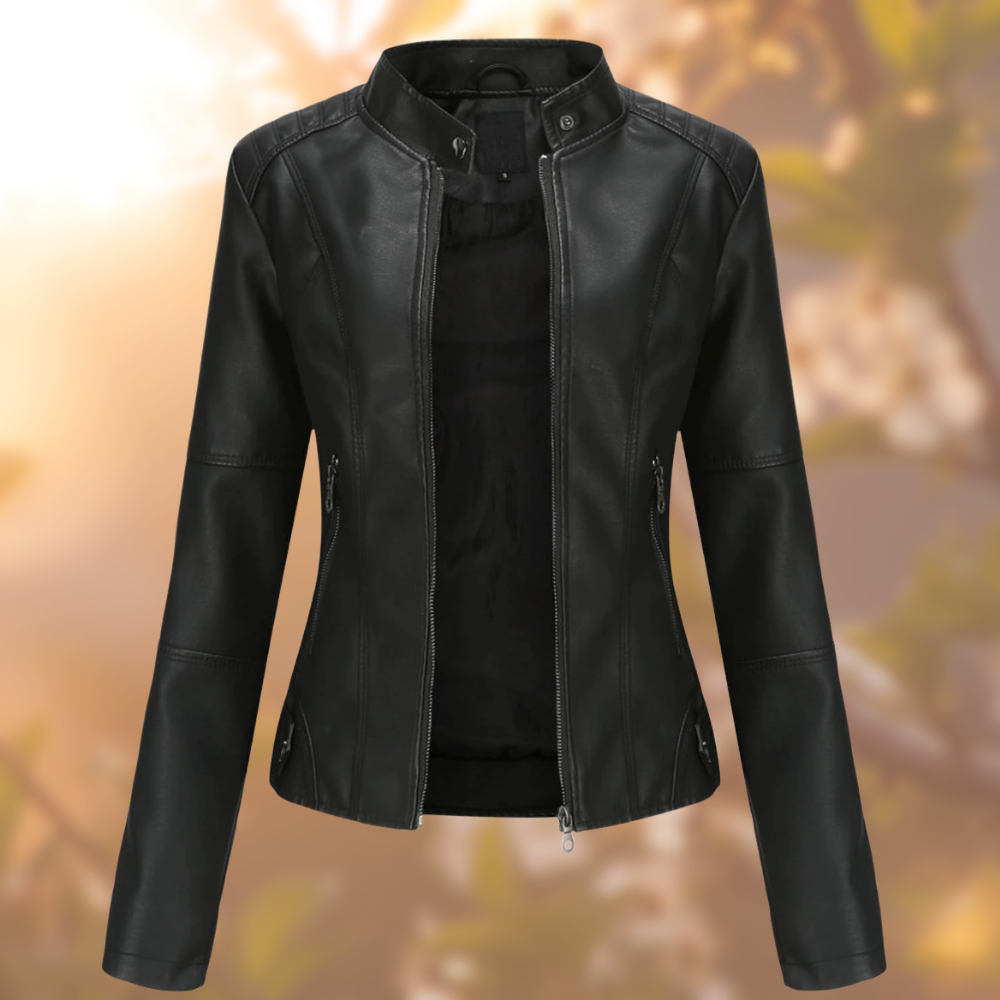 Fayyana | Damen Biker Reißverschluss Jacke | Langarm