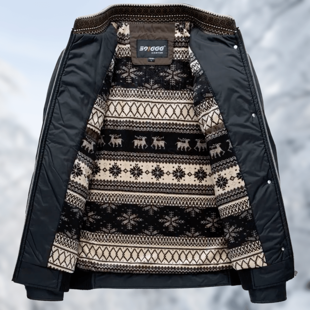 Yfalia | Kuschelig warme Jacke mit elegantem Innen-Print