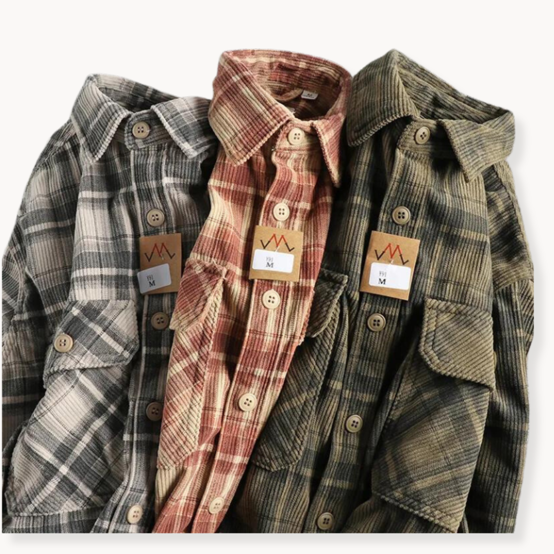 BRUCE CORDUROY FLANNEL HEMD