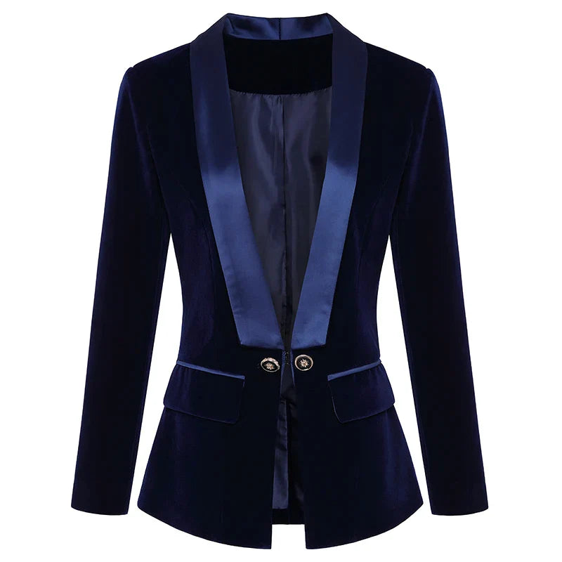 Samt-Smokingblazer mit Satin-Revers