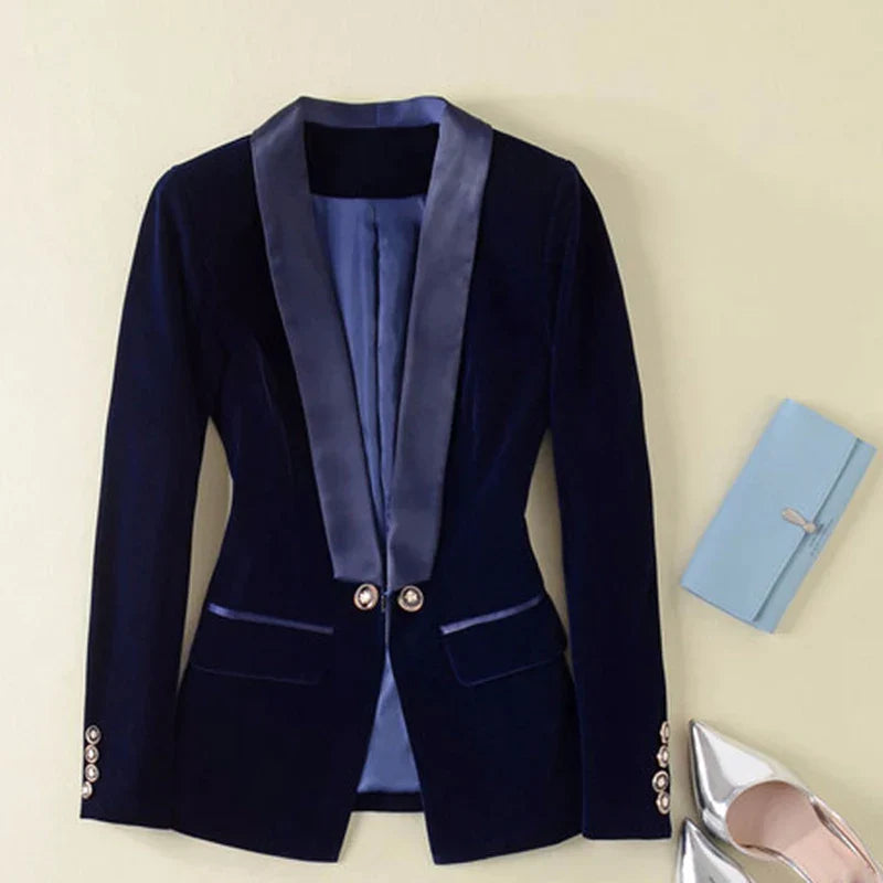 Samt-Smokingblazer mit Satin-Revers