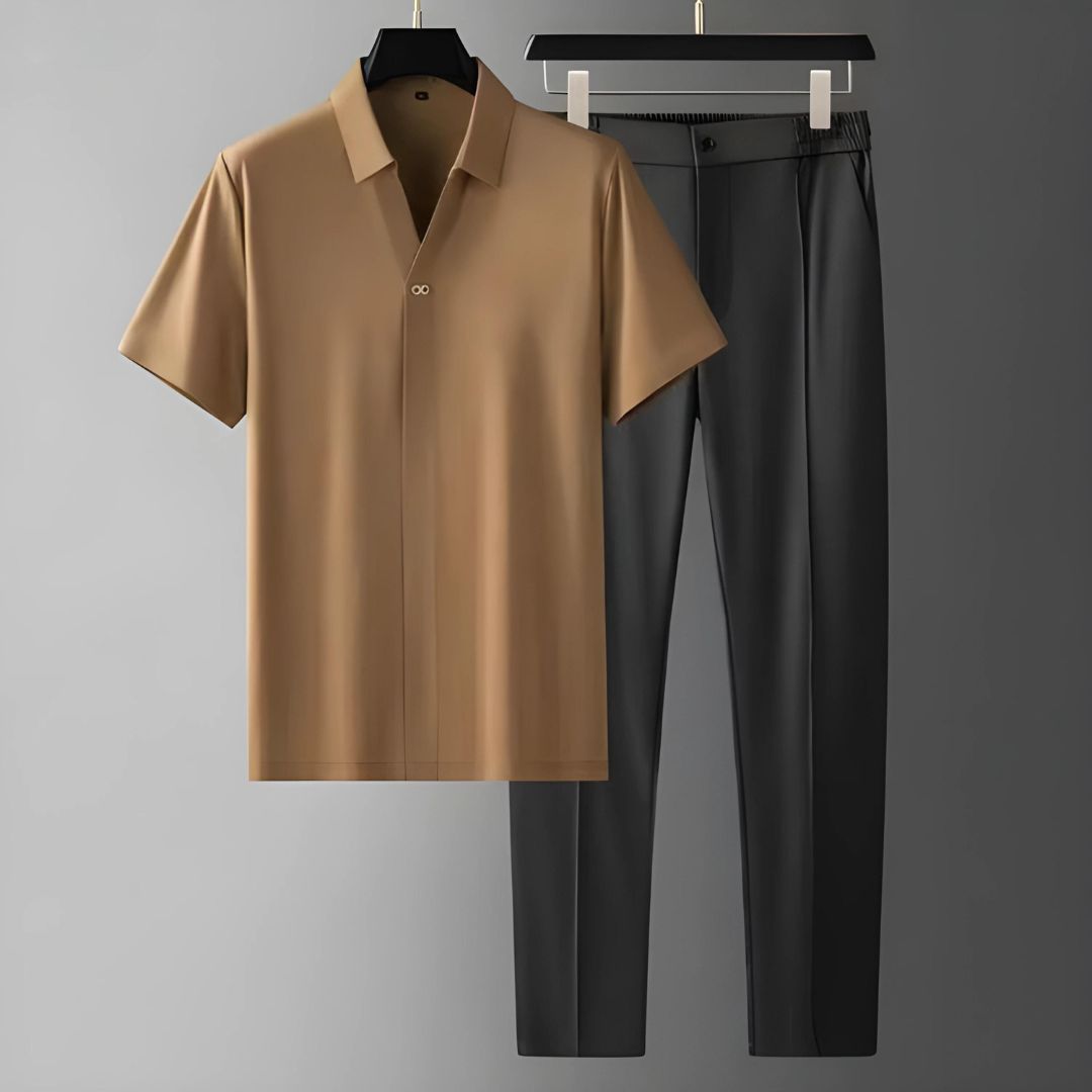 Hochwertige Herren Polo-Shirt und Hose Set