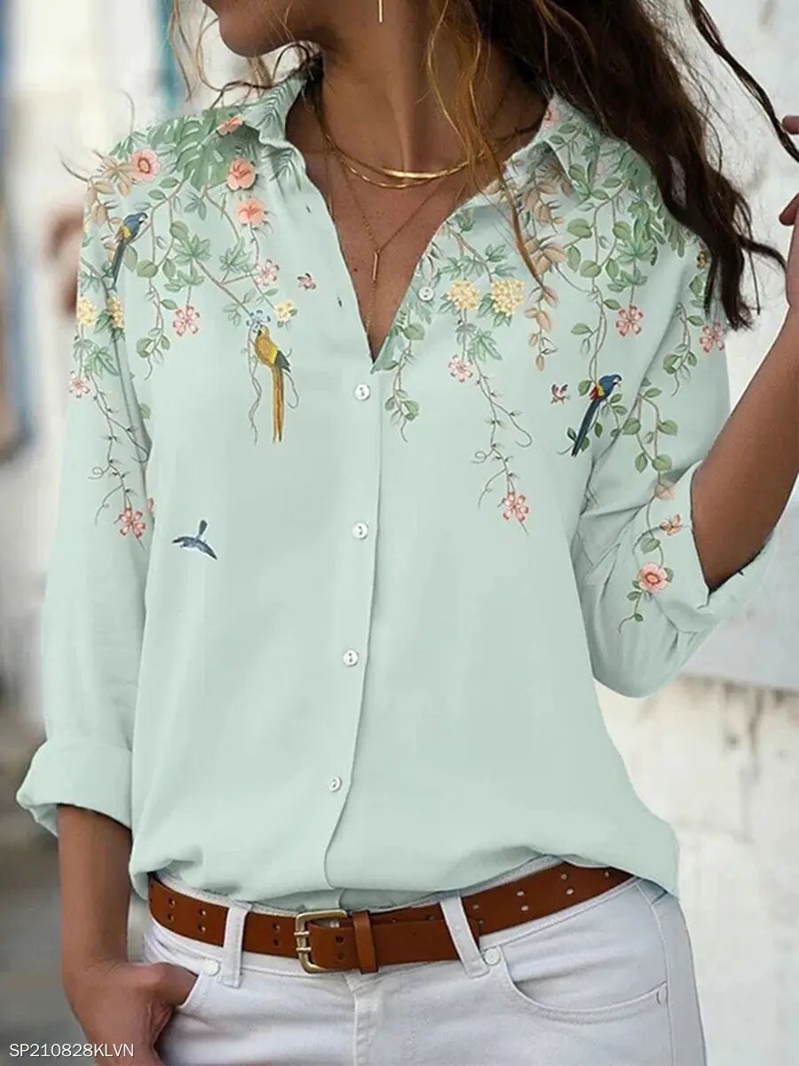 Rhian - Herbstliches Blumen Blouse