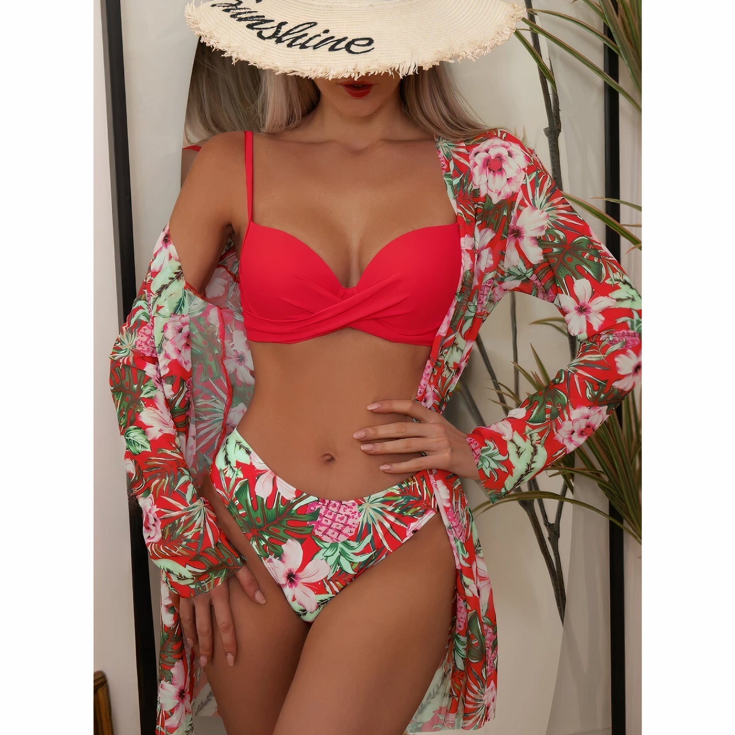 Bella-in-1-Bikini-Set mit Blumenmuster (Bestseller)