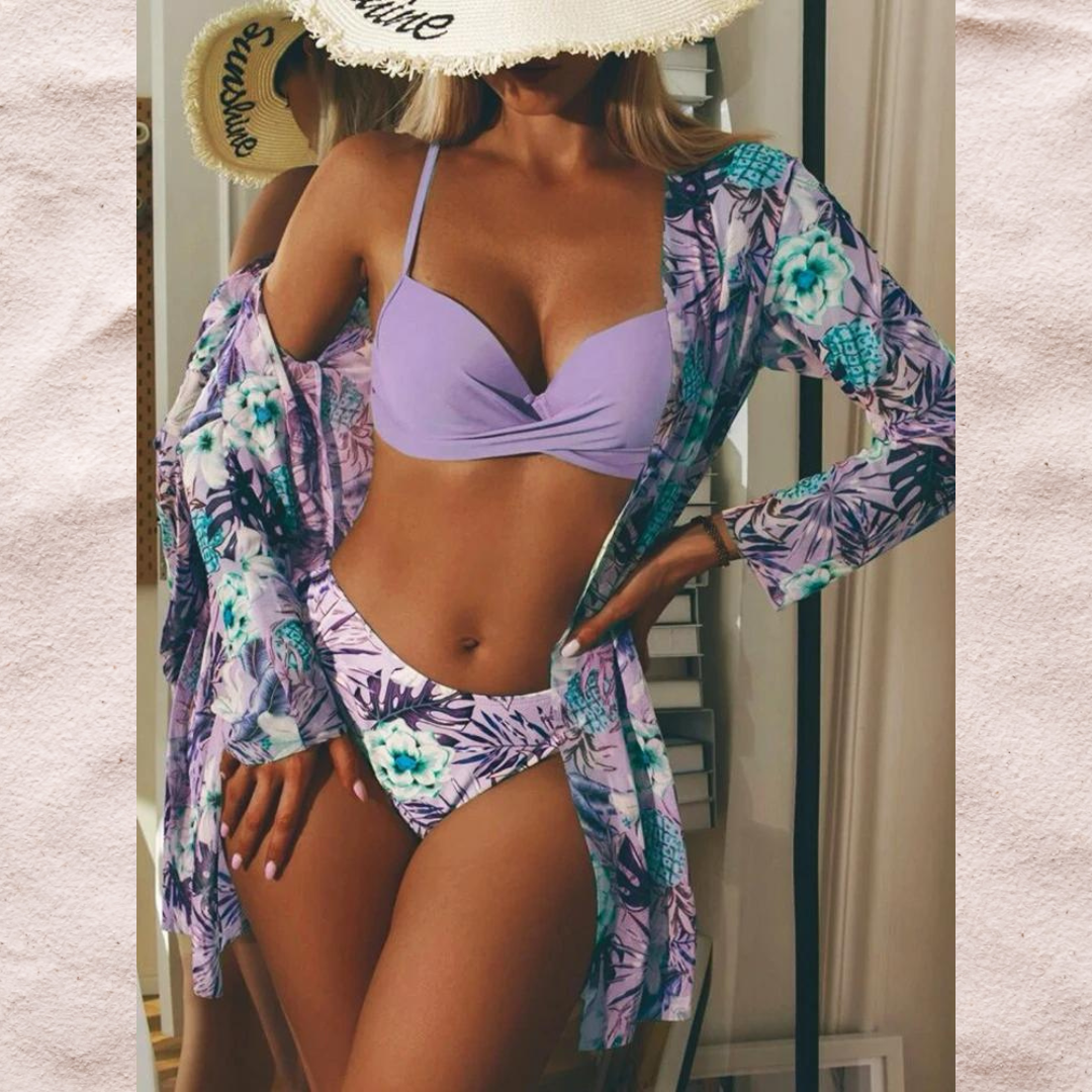 Bella-in-1-Bikini-Set mit Blumenmuster (Bestseller)