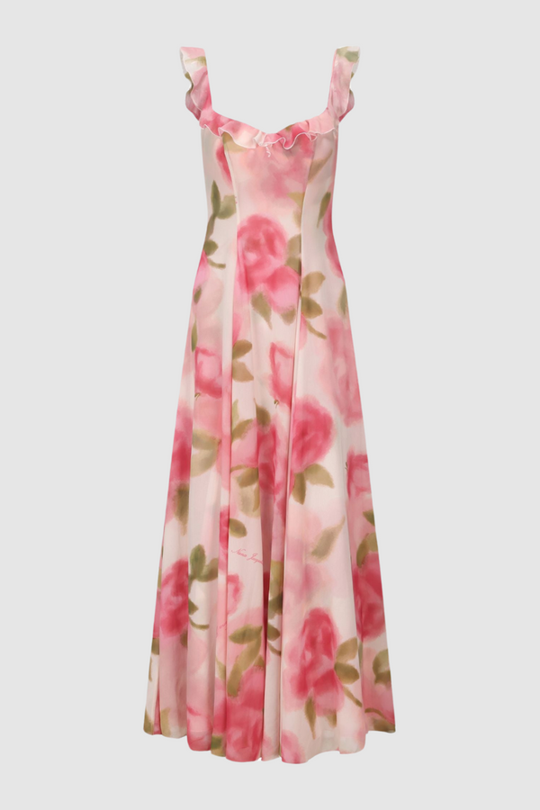 Renée Floral Ruffle Maxi-Kleid