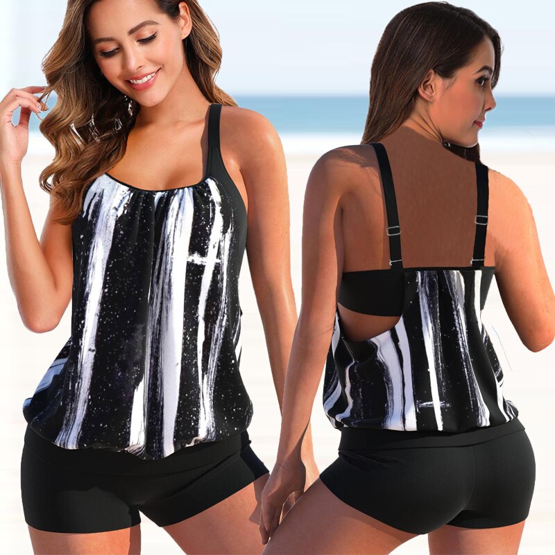 Bella Tankini-Set | Sommerliches zweifarbiges Tankini-Set