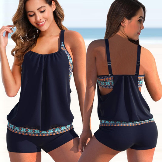 Bella Tankini-Set | Sommerliches zweifarbiges Tankini-Set