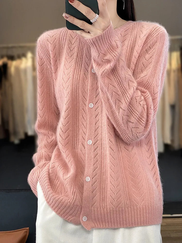 Weicher Strickcardigan mit Zopfmuster