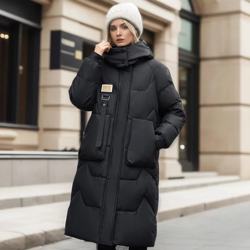 Lethara | Trendige und warme lange Winterjacke