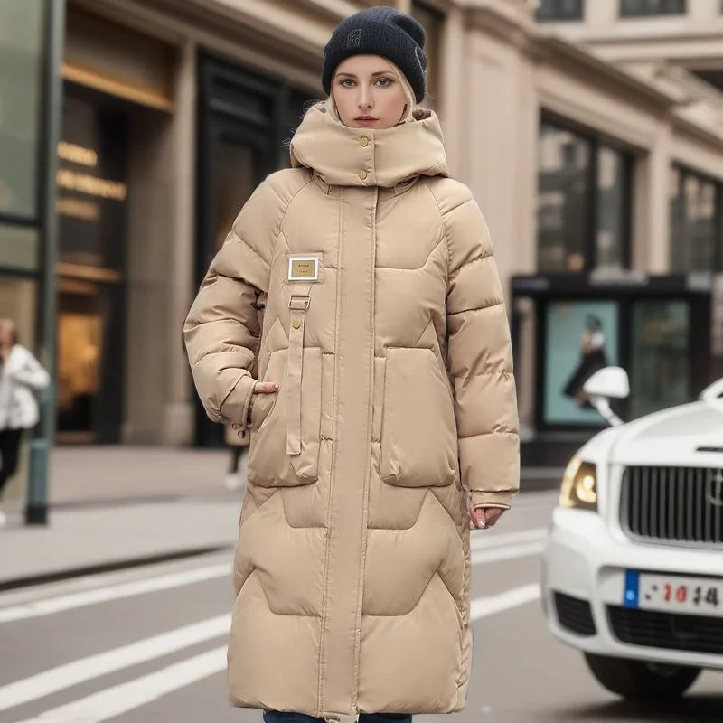 Lethara | Trendige und warme lange Winterjacke