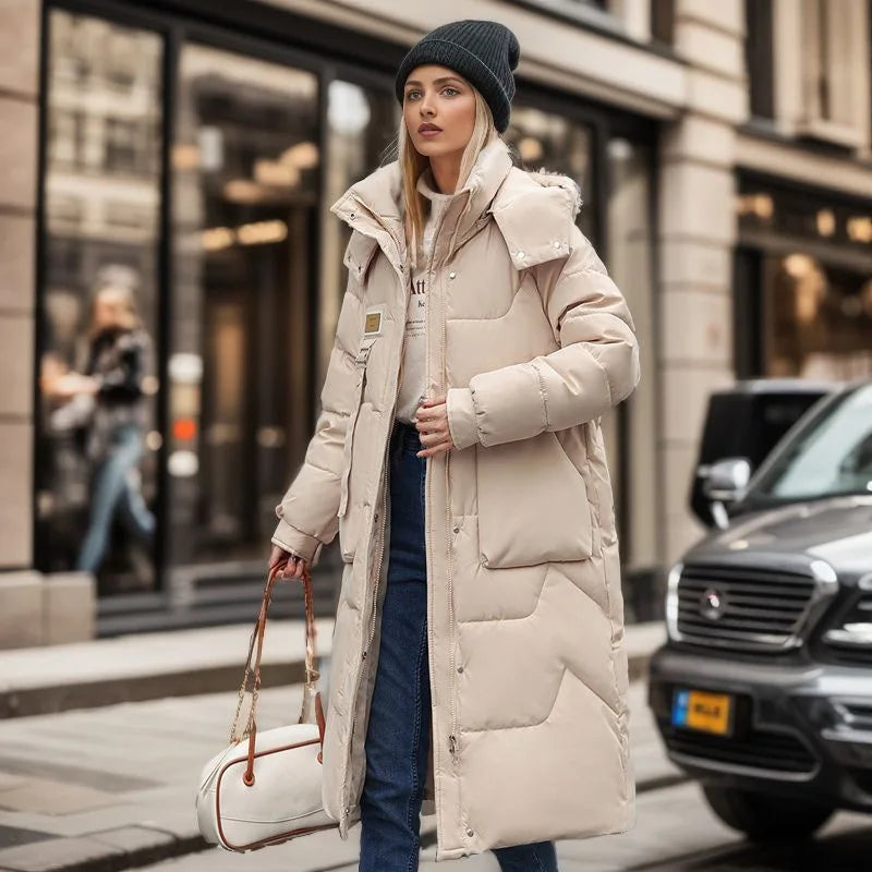 Lethara | Trendige und warme lange Winterjacke