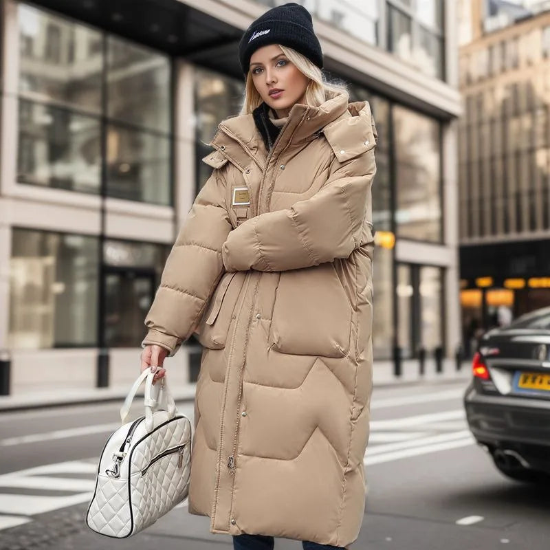 Lethara | Trendige und warme lange Winterjacke