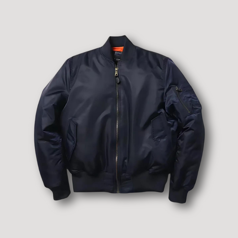 Benne | Klassisch Zip Up Glattes Glänzend Bomberjacke