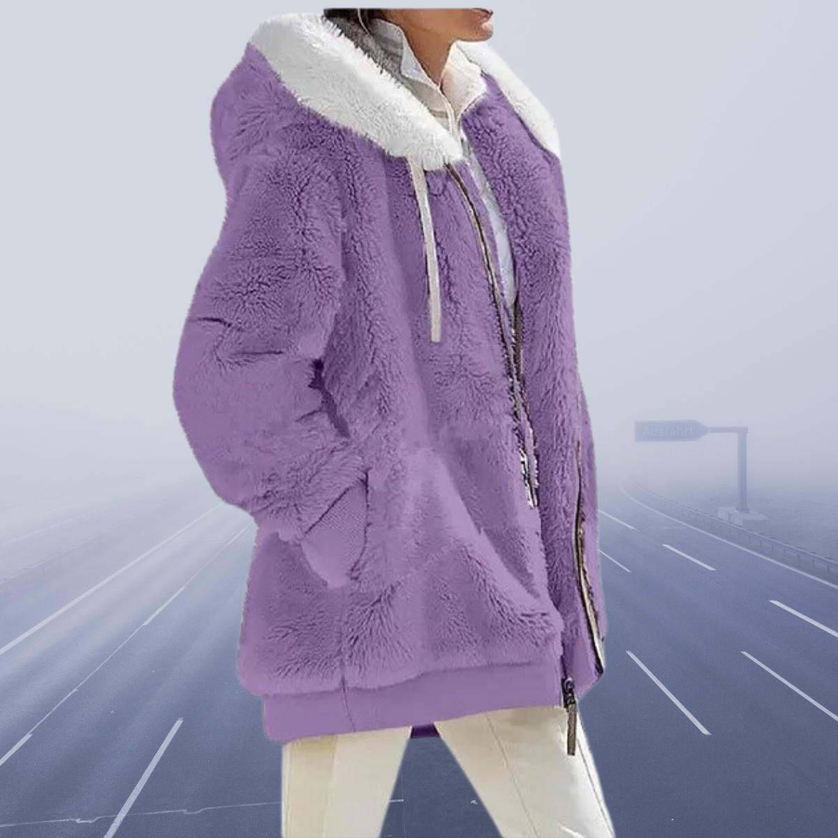 Vladislava | Neu Lässige Fleece-Kapuzenjacke