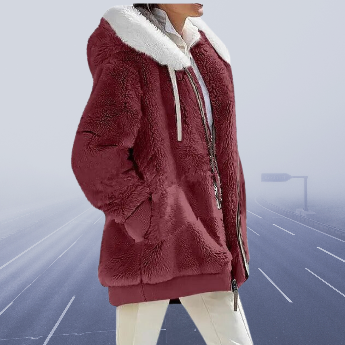 Vladislava | Neu Lässige Fleece-Kapuzenjacke